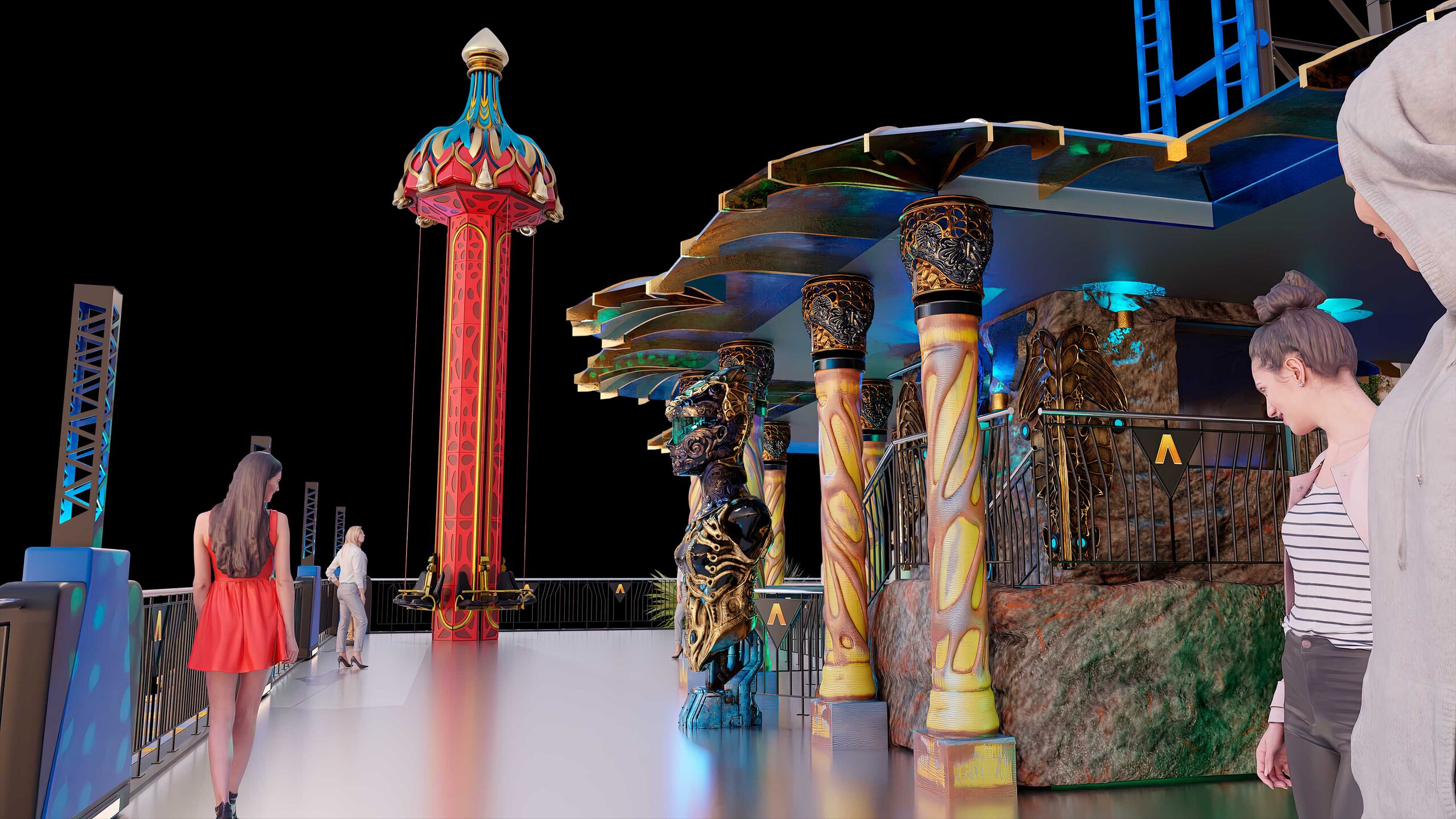 THEME PARK FAMILY DROP TOWER DESIGN